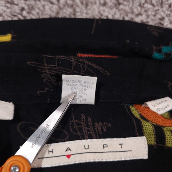 Haupt Short Sleeve Button Shirt Mens 42-L 16.5 Abstract Geometric Artsy - Picture 15 of 16